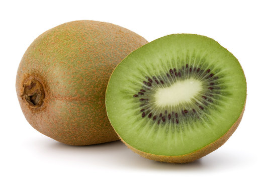 Sliced Kiwi fruit isolated on white background cutout