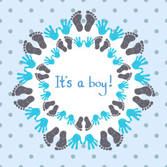 Its a boy card template. Congratulation background. 