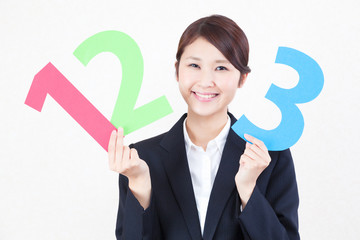 ビジネスウーマン　マイナンバー　社会保障・税番号制度 1,2,3