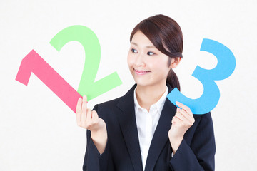 ビジネスウーマン　マイナンバー　社会保障・税番号制度 1,2,3