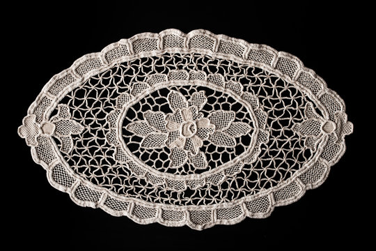 Lacy napkin on the dark background
