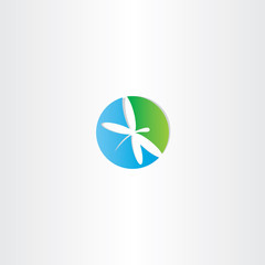 dragonfly circle logo vector icon