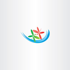 dragonfly in love and water wave vector logo icon
