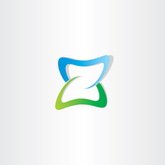 green blue logotype z letter z vector icon