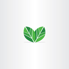 green leaves logo eco icon vector