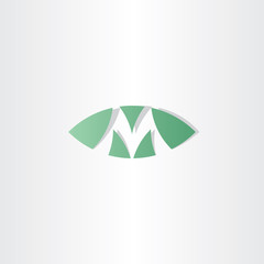 green logotype m letter m vector logo sign