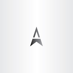 letter a arrow black vector symbol