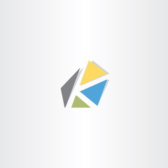 letter k with triangles logo logotype icon