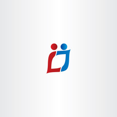 letter l and j people logo vector icon