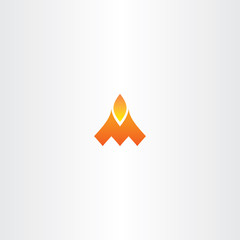 letter m fire flame vector logo icon