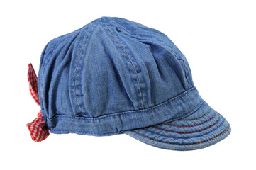 denim cap isolated on white