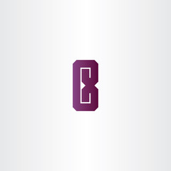 purple letter e logo vector sign design