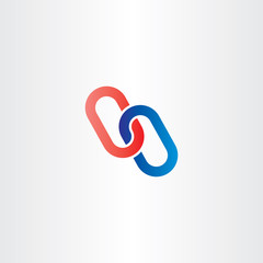 red blue chain link vector logo icon