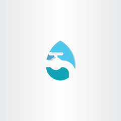 water drop with tap logo icon symbol