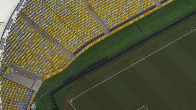 Aerial view down into Rio's Maracan&atilde; arena