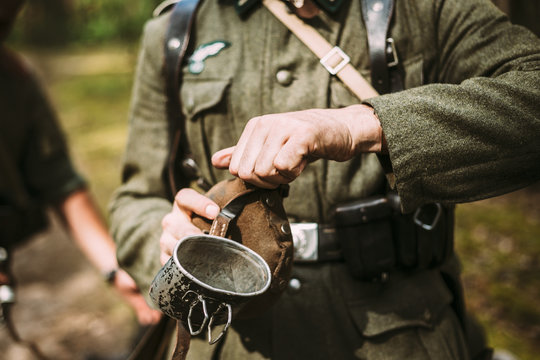 Unidentified re-enactor dressed as German soldier in World War I