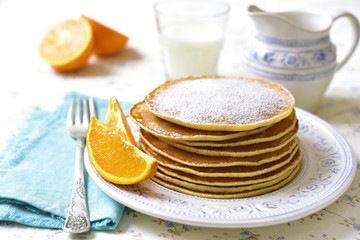 Homemade orange pancakes.