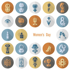 Womans Day Icon Set