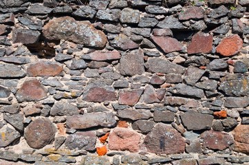 Detail view of a stone wall background