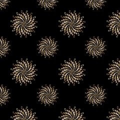 Gold pattern on a black background.j