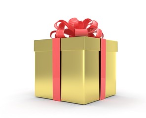 gift box with bows isolated on white