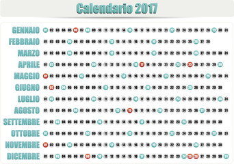 Calendario 2017 - Orizzontale