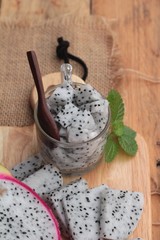 Dragon fruit and smoothie of delicious.