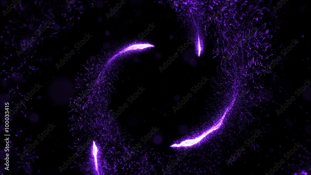 Aufkleber loopable camera flying throught the abstract spiral twisted particle background