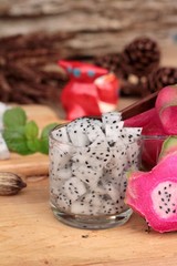 Dragon fruit and smoothie of delicious.