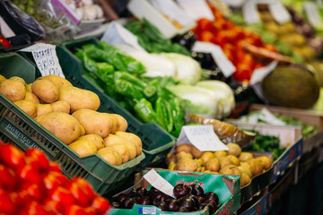 Potatoes and other agricultural products of local farmers in the