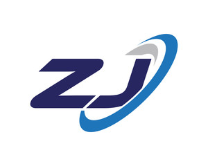 ZJ Letter Swoosh Business Logo