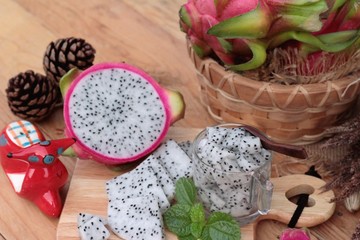 Dragon fruit and smoothie of delicious.