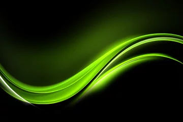 Store enrouleur Vague abstraite Conception de vague verte abstraite impressionnante