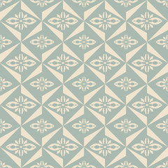 Elegant antique background image of triangle geometry flower pattern.
