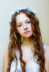Portrait of a young girl with loose hair