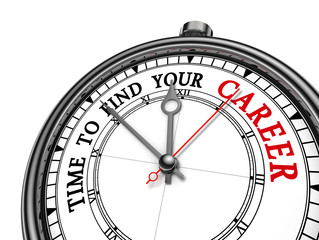 Time find your career motivation message on concept clock