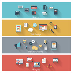 Set of modern concepts in flat design