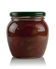 canned vegetables in glass jar