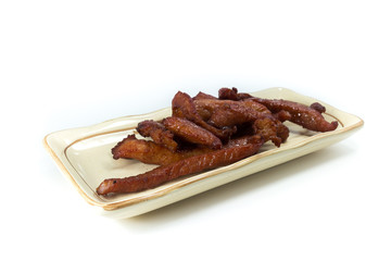 Fried pork with pepper and herb