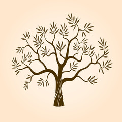 Obraz premium Brown Tree. Vector Illustration.