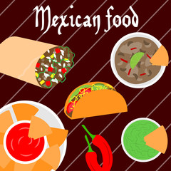 Mexican food banner.Vector illustration