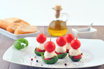 Tomaten und Mozzarella