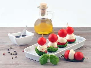 Tomaten und Mozzarella