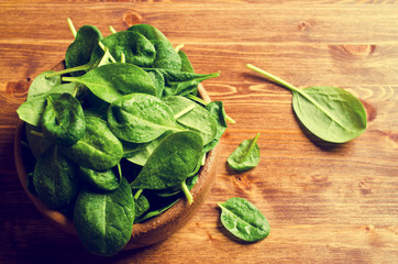 Leaves of fresh spinach