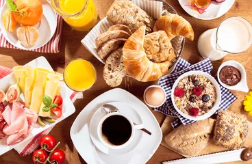 Fotobehang Top view of breakfast © exclusive-design