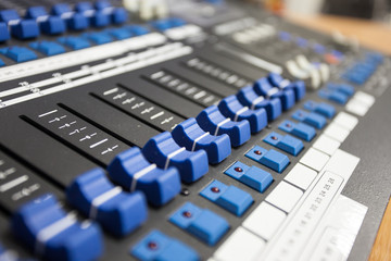 Close up buttons control sound mixer