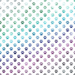 Rainbow Dog Paw Metallic Foil Polka Dot Texture Background Patte