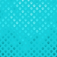 Teal Blue Dog Paw Metallic Foil Polka Dot Texture Background Pat