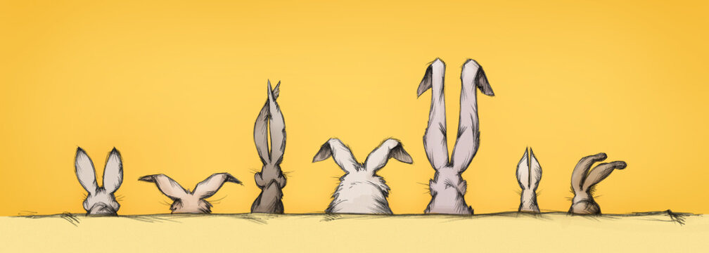 Hasenohren in unterschiedlicher Form und Gr&ouml;&szlig;e 