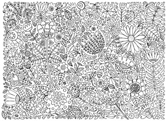 Floral doodle pattern